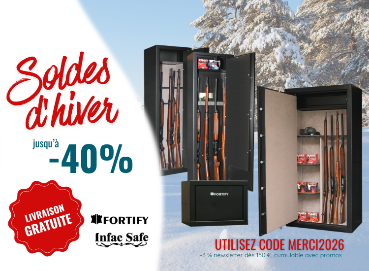 soldes d'hiver armoires à fusils et coffres pour armes chasseurs tir sportif