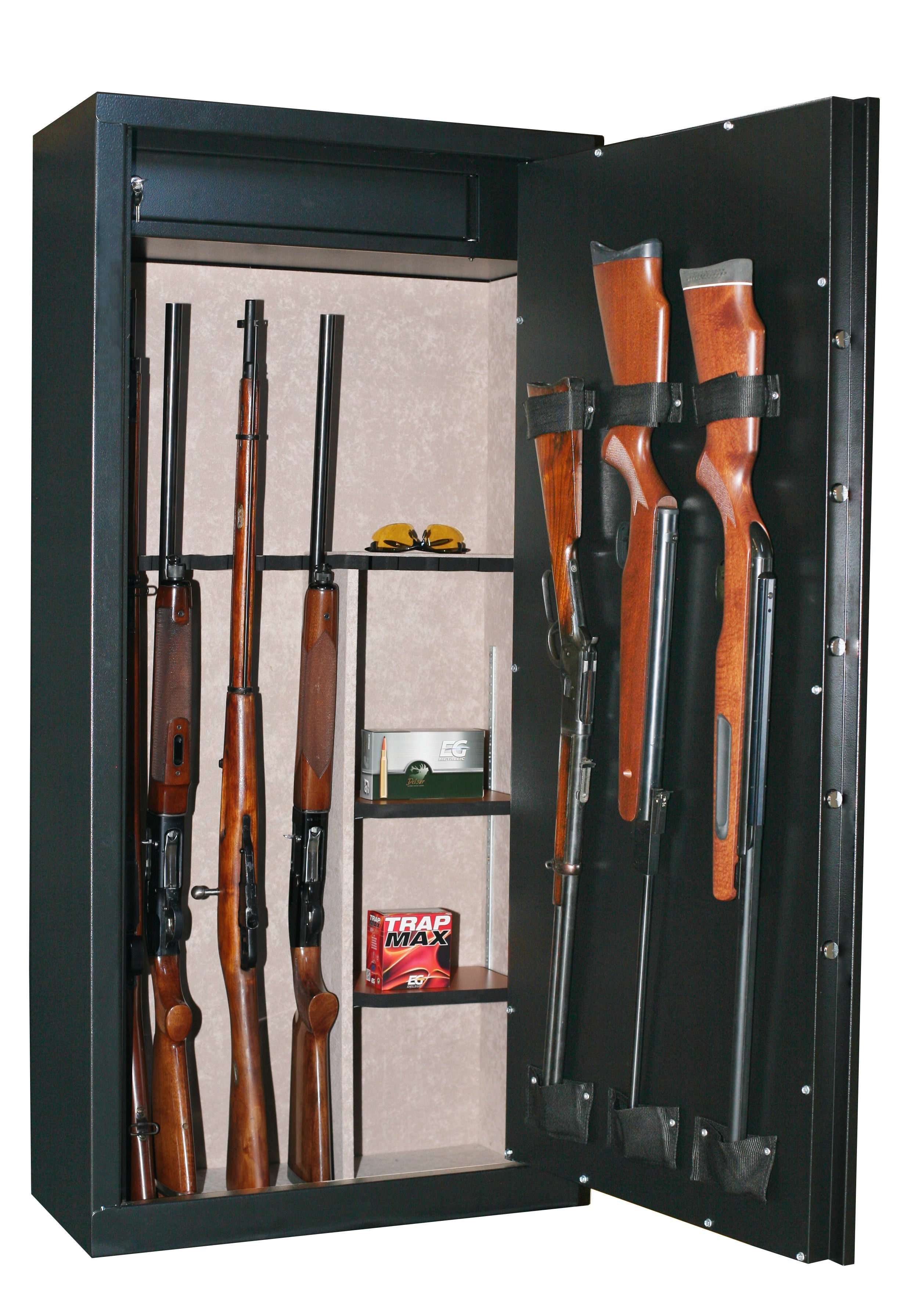 Armoire à fusils - 14 armes avec lunette - Coffre intérieur - INFAC SENTINEL SD14 - Lecoffrefort.com