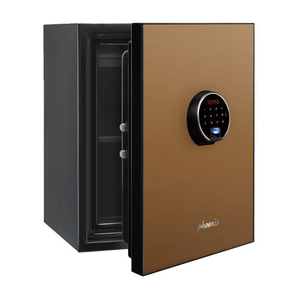 Coffre fort de Luxe ignifuge avec panneau de porte doré et serrure électronique - PHOENIX SPECTRUM LS6001FG - Lecoffrefort.com