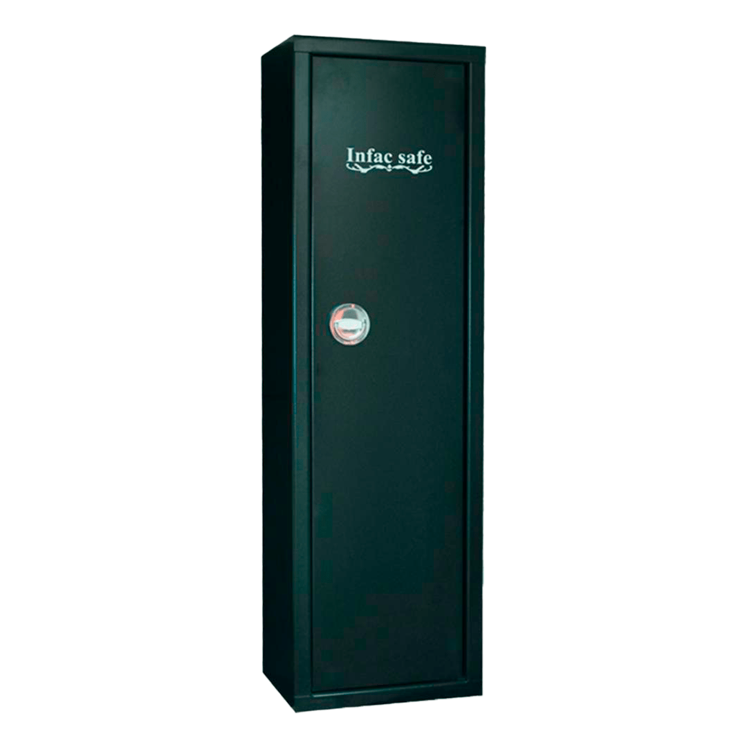Armoire à fusils - 10 fusils - 8 armes avec lunette + 2 dans la porte - coffre intérieur - EN 14450 CLASSE S1 - Infac Classic CT10 - Lecoffrefort.com