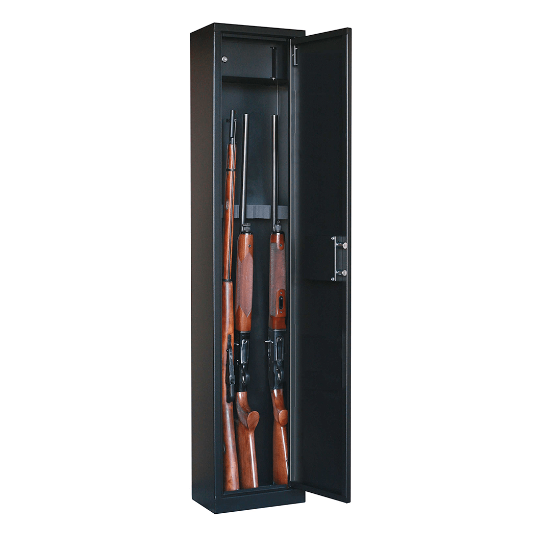 Armoire à fusils - 5 armes sans lunette - Coffre intérieur - Serrure à clé - INFAC ARMUNIC AR5 - Lecoffrefort.com