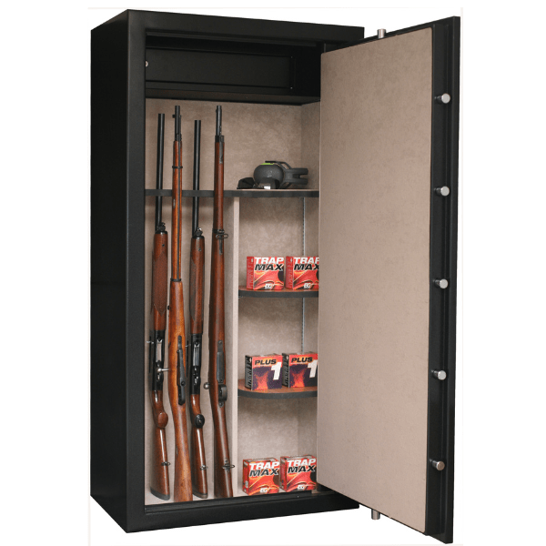 Armoire à fusils XL Classe S1 - 24 armes avec lunettes - coffre et étagères inclus - INFAC PRESIDENTIAL PT23 - Lecoffrefort.com