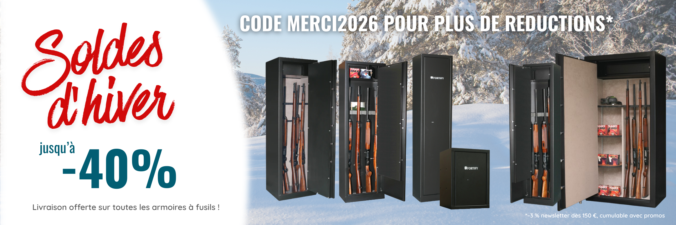 soldes d'hiver armoires et coffres pour armes fusils carabines chasseur tir sportif lecoffrefort.com